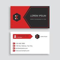 Professional Red Business Card Template vector