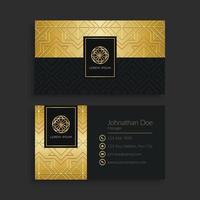 Elegant Golden Geometric Business Card Template vector