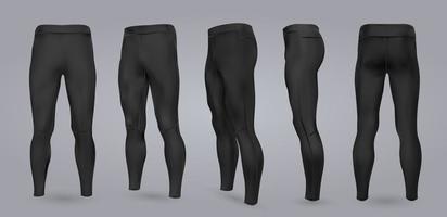 Men black leggings. vector