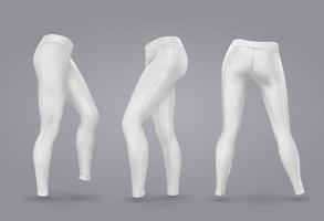 maqueta de leggings de mujer en la vista frontal y posterior, aislado en un fondo gris. Ilustración vectorial realista 3d vector