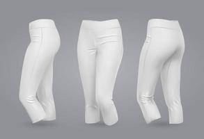 maqueta de leggings de mujer en la vista frontal y posterior, aislado en un fondo gris. Ilustración vectorial realista 3d vector