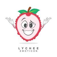 Lychee Character Design Vector