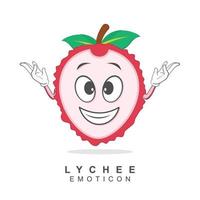 Lychee Character Design Vector