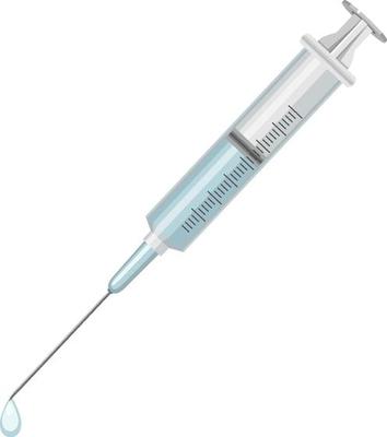 Vaccine syringe cartoon style isolated