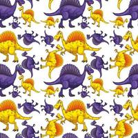 Seamless pattern with fantasy dinosaurs cartoon