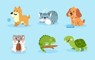 Collection of Different Pets vector