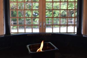 Japanese interior with flame photo