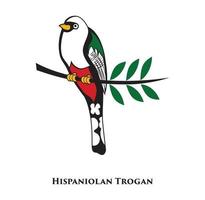 Hispaniolan trogan bird design vector