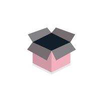 Pink box symbol logo design vector