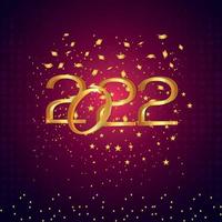 Golden text effect of 2022 happy new year celebration background vector