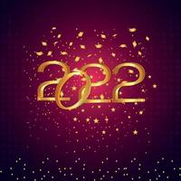 Golden text effect of 2022 happy new year celebration background vector