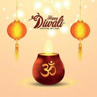 Happy diwali festival of light vector