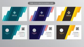 colección moderna de tarjetas de visita con rayas diagonales vector