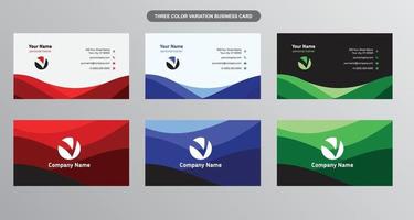 Colorful Waves Modern Business Card Bundle vector