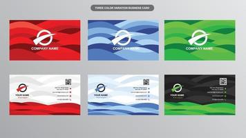 Colorful Waves Modern Business Card Collection vector