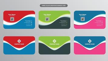 paquete de tarjetas de visita modernas curvas vector