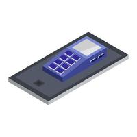 Pos Terminal On Isometric Smartphone vector