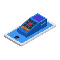 Pos Terminal On Isometric Smartphone vector