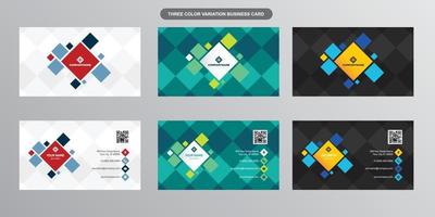 Square Colorful Business Card Set vector