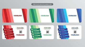 conjunto de tarjetas de visita coloridas de rayas modernas vector