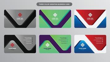 colección de tarjetas de visita modernas coloridas con esquinas redondeadas vector