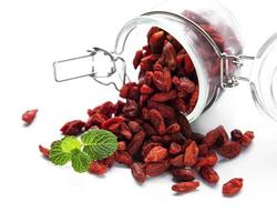 Dry red goji berries for a healthy diet. photo