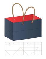 diseño de plantilla troquelada de embalaje de caja. Maqueta 3d vector