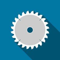 Circular saw icon with long shadow black,Simple design style.vector illustration vector