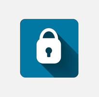 symbol padlock security white icon.technology concept.vector illustration vector