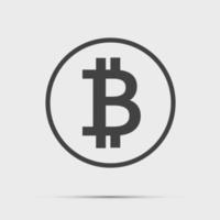 Símbolo de moneda bitcoin icono negro sobre fondo blanco ilustración vectorial. vector