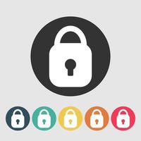 flat design style.padlock icon flat In the circle beautiful.Simple design style.vector illustration vector