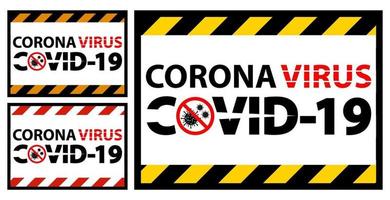 señal de advertencia, precaución brote coronavirus covid 19 vector