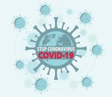 detener el coronavirus covid-19 en la tierra vector
