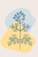 common rue, abstract, poster, minimal vector