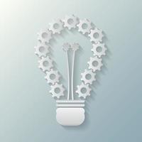 Creative thinking.Light Bulb which has gears.Vector illustrations vector
