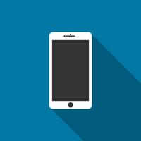 mobile phone icon with long shadow black,Simple design style.vector illustration vector