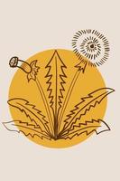 dandelion, abstract, poster, minimal vector