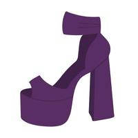 Fashionable women s purple high-heeled sandals. Sexy shoes. Vector illustration