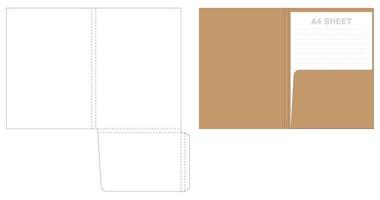 Folder die cut mock up template vector