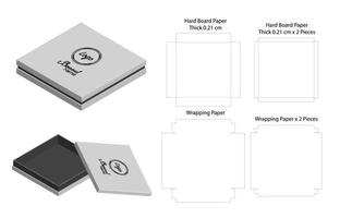 diseño de plantilla troquelada de embalaje de caja. Maqueta 3d vector