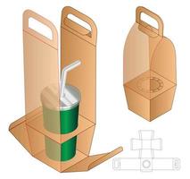 diseño de plantilla troquelada de embalaje de caja. Maqueta 3d vector