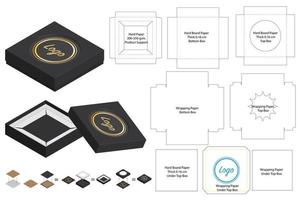 Box packaging die cut template design. 3d mock-up vector