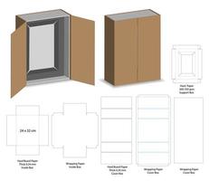 diseño de plantilla troquelada de embalaje de caja. Maqueta 3d vector