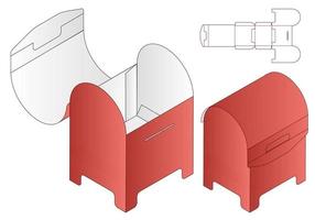 diseño de plantilla troquelada de embalaje de caja. Maqueta 3d vector