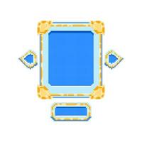 game ui golden diamond board with pixel style vector