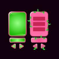 set of pink jelly jungle game ui board pop up for gui asset elements vector illustration