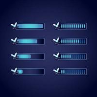 set of gui fantasy glossy blade sword progress bar set vector