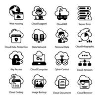 Cloud Hosting Elements vector