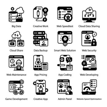 datos y desarrollo web vector