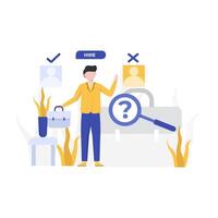 las vacantes de trabajo están reclutando nuevos trabajadores en empresas y organizaciones ilustración vectorial, adecuada para página de destino, interfaz de usuario, sitio web, aplicación móvil, editorial, póster, folleto, artículo y banner vector